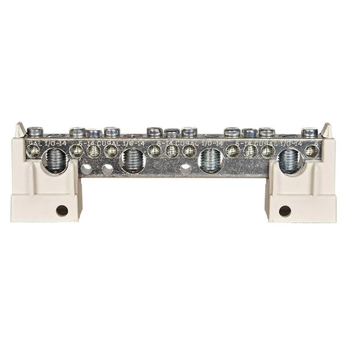 MidNite Solar Four 1/0 & eleven #6 useable wire slots. 180 amps - white (SKU Part Number MNTBB-W)